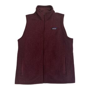 Patagonia Better Sweater Fleece Vest Womens L Burgundy Heather Hiking Outdoors